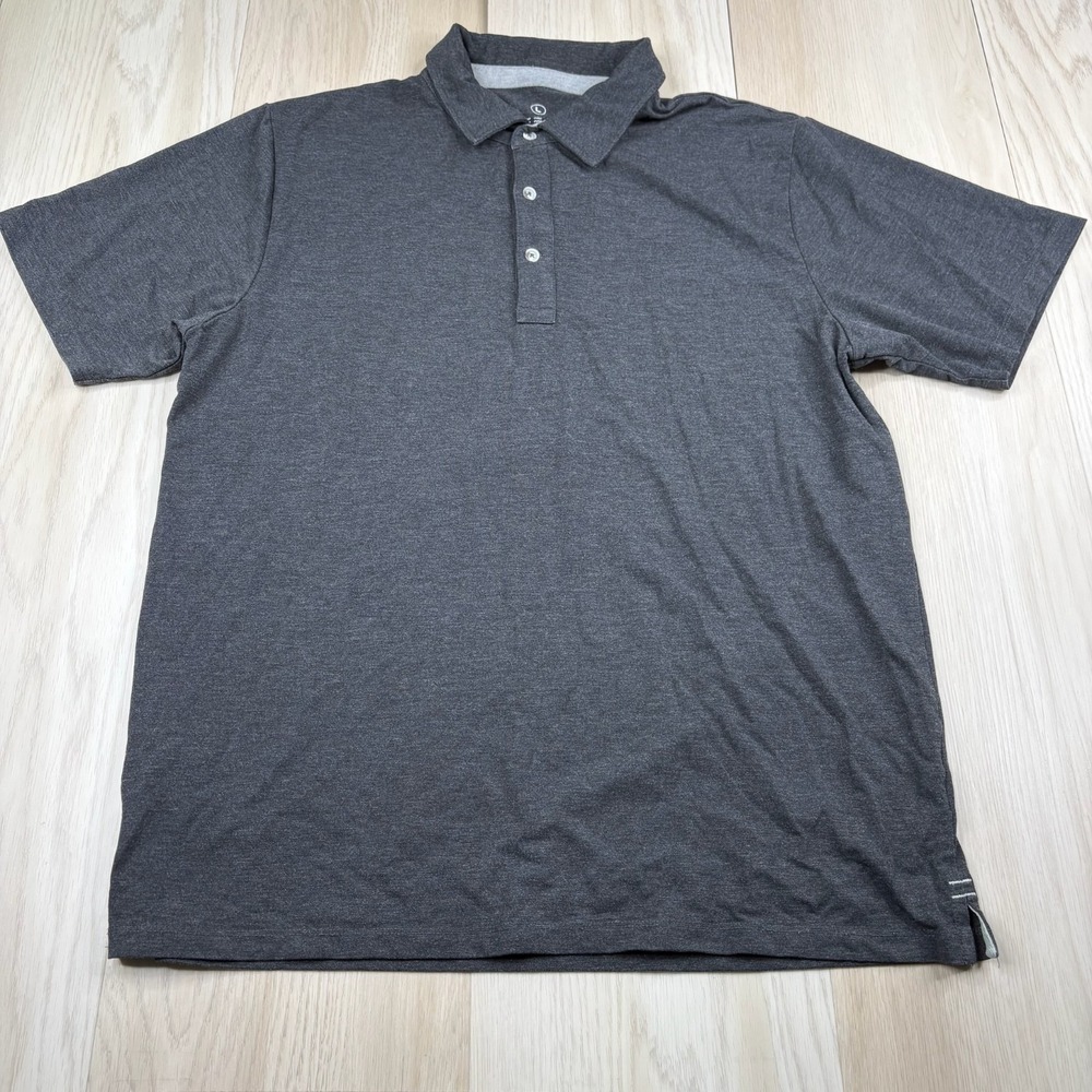 Free Fly Mens Gray Short Sleeve Performance Bamboo Stretch Polo Shirt Size L